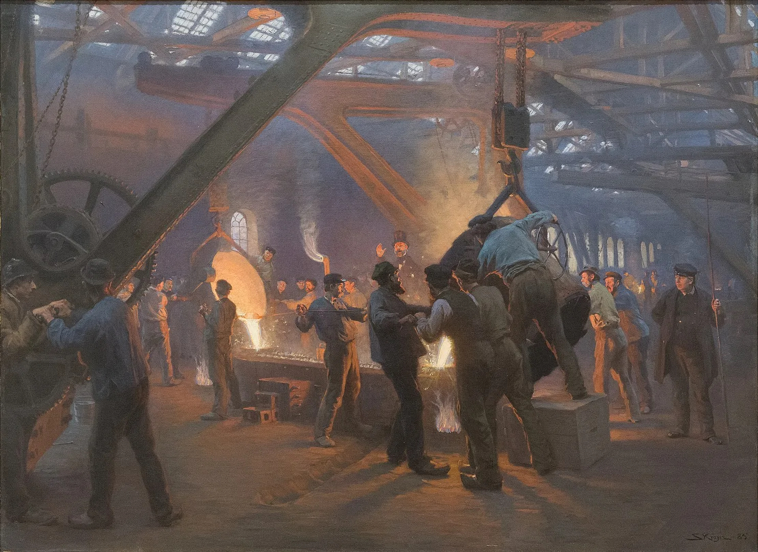 Die industrielle Revolution im Jahr 1885 in einer Gießerei